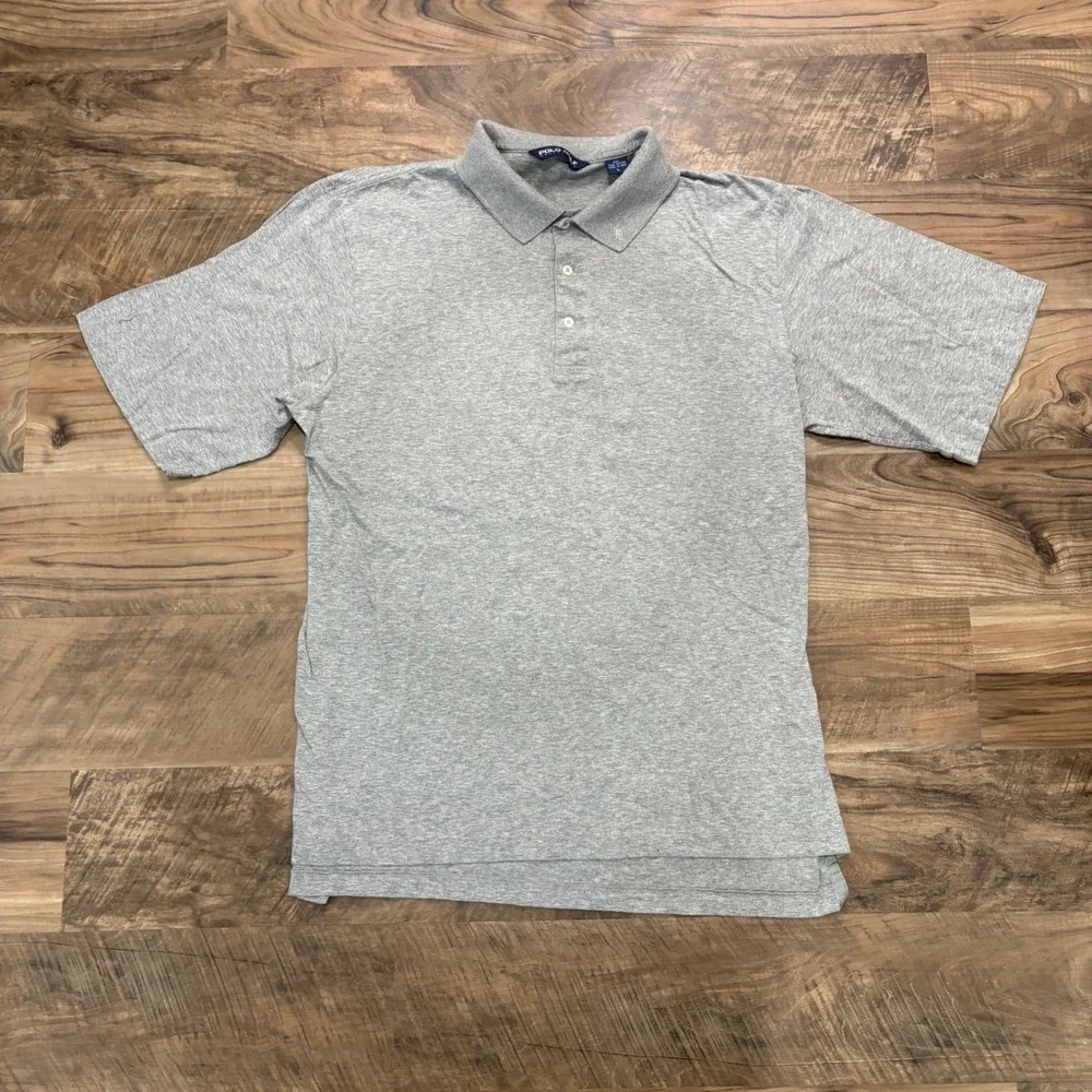 Vintage Polo Ralph Lauren Polo Mens Large Grey Polo Golf Pima Cotton 90s Shirt